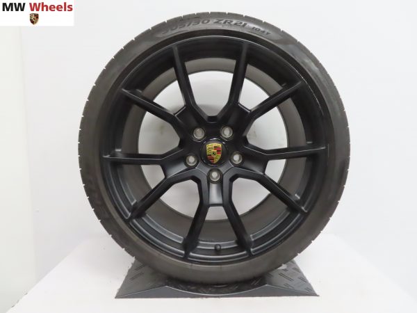 Originele Porsche Taycan 21 inch velgen RS Spyder met Pirelli zomerbanden - Afbeelding 5